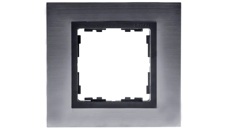 Simon 82 Ramka pojedyncza kamień stal grafitowa/ ramka pośrednia grafit 82817-38