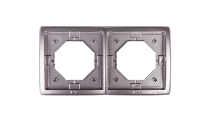 Simon Basic Standard Ramka bryzgoszczelna podwójna z uszczelką IP44 stal inox BMR2B/21