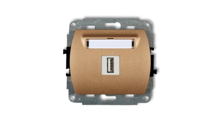 TREND Gniazdo pojedyncze USB-AA 3.0 złoty metalik 8GUSB-5