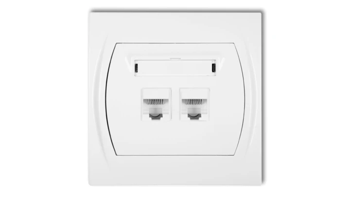 LOGO Gniazdo komputerowe podwójne 2xRJ45, kat. 5e, 8-stykowy biały LGK-2