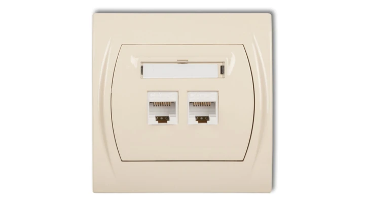 LOGO Gniazdo komputerowe podwójne 1xRJ45, kat. 5e, 8-stykowy beżowy 1LGK-2