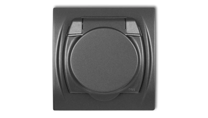 LOGO Gniazdo bryzgoszczelne z/u SCHUKO (klapka grafitowa) grafitowy 11LGPB-1sp