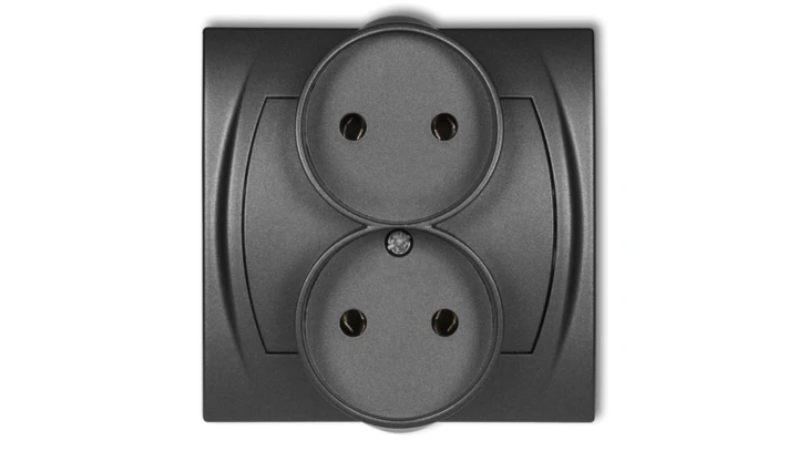 LOGO Gniazdo podwójne do ramki (bez przesłon) grafitowy 11LGPR-2