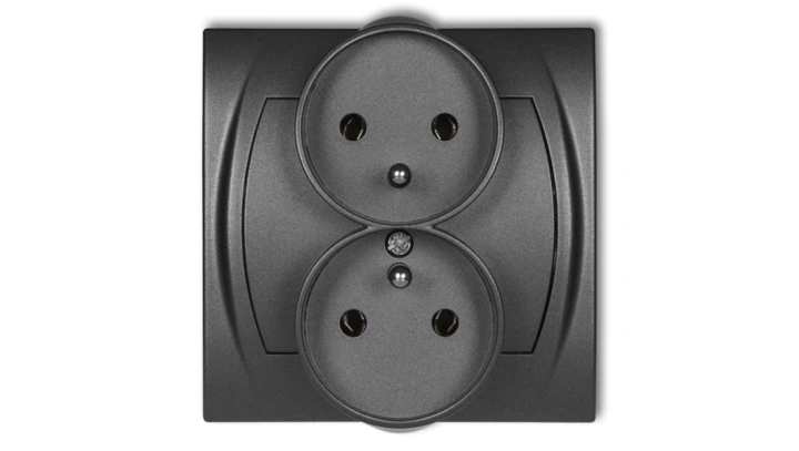 LOGO Gniazdo podwójne do ramki z/u (bez przesłon) grafitowy 11LGPR-2z