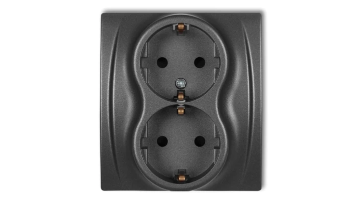 LOGO Gniazdo podwójne z/u SCHUKO grafitowy 11LGP-2sp