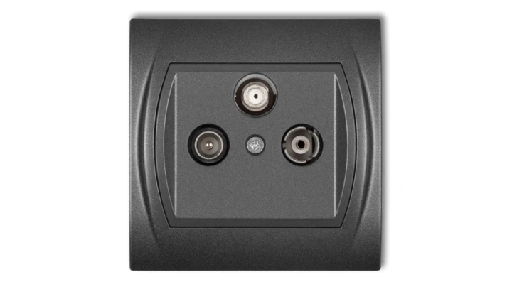 LOGO Gniazdo abonenckie RTV-SAT końcowe 1,5dB grafitowy 11LGS