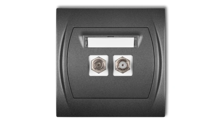 LOGO Gniazdo antenowe podwójne typu F (SAT) grafitowy 11LGF-2