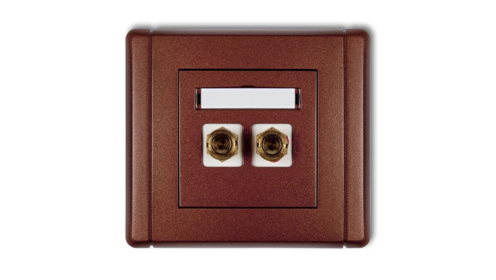 FLEXI Gniazdo głośnikowe pojedyncze (typu banan - czerwony i czarny, pozłacane, 4 mm2, skręcane) brązowy metalik 9FGG-4