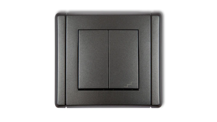 FLEXI Łącznik jednobiegunowy ze schodowym (osobne zasilanie) grafitowy 11FWP-10.2