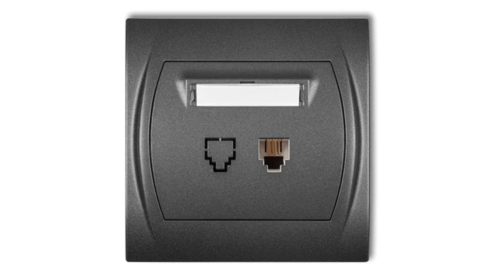 LOGO Gniazdo telefoniczne pojedyncze 1xRJ11, 4-stykowy grafitowy 11LGT-1