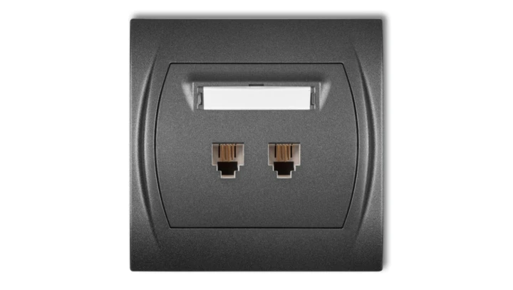 LOGO Gniazdo telefoniczne podwójne 2xRJ11, 4-stykowy grafitowy 11LGT-2