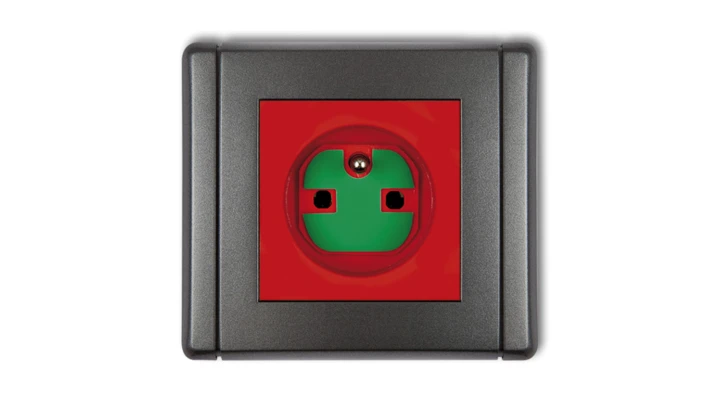 FLEXI Gniazdo pojedyncze z/u DATA z kluczem czerwony 11FGZK