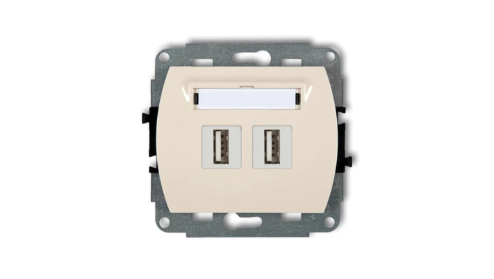 TREND Gniazdo podwójne 2xUSB-AA beżowy 1GUSB-2