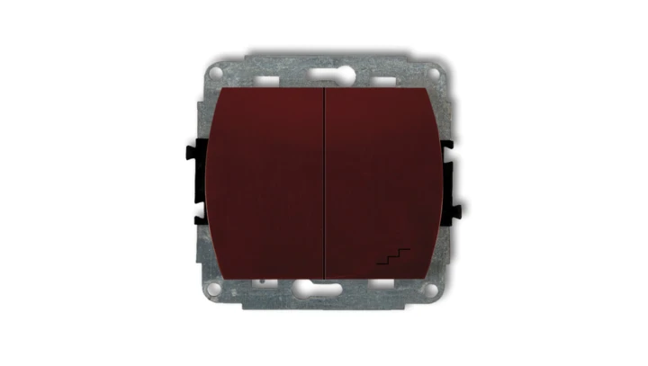 TREND Łącznik jednobiegunowy ze schodowym podświetlany brązowy 4WP-10L