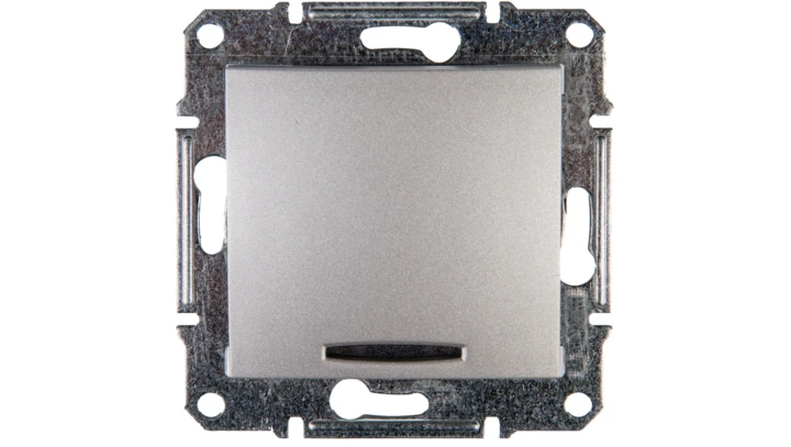 Sedna Łącznik jednobiegunowy 10AX z podświetleniem LED aluminium SDN1400160