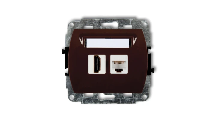 TREND Gniazdo pojedyncze HDMI + Gniazdo komputerowe pojedyncze 1xRJ45, kat. 5e, 8-stykowy brązowy 4GHK