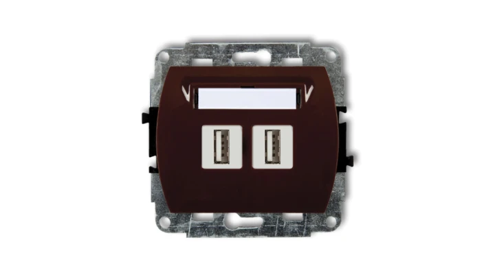 TREND Gniazdo podwójne 2xUSB-AA brązowy 4GUSB-2