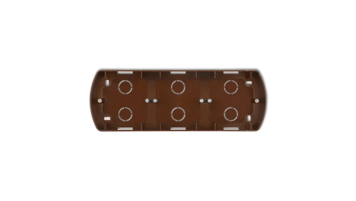 TREND Puszka montażowa pozioma potrójna brązowy 4PTH-3