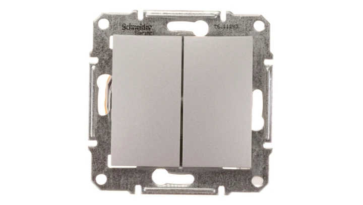 Sedna Łącznik schodowy podwójny 10AX aluminium IP20 SDN0600160