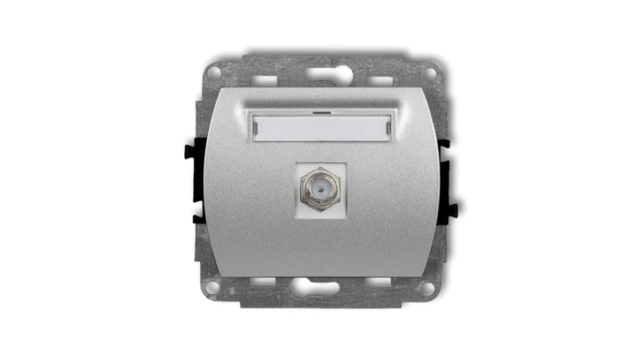 TREND Gniazdo antenowe pojedyncze typu F (SAT) pozłacany srebrny metalik 7GF-1.1