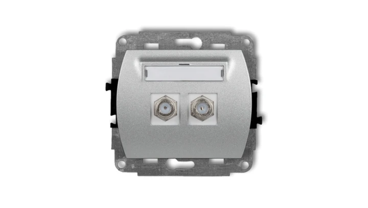 TREND Gniazdo antenowe podwójnego typu F (SAT) pozłacany srebrny metalik 7GF-2.1