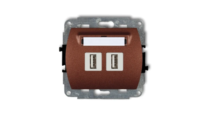 TREND Gniazdo podwójne 2xUSB-AA brĄzowy metalik 9GUSB-2