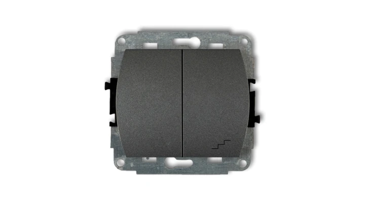 TREND Łącznik jednobiegunowy ze schodowym podświetlany grafitowy 11WP-10L