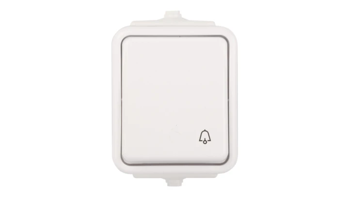 Cedar Przycisk hermetyczny IP44 dzwonek 10A biały WNt-101C WNT101C01