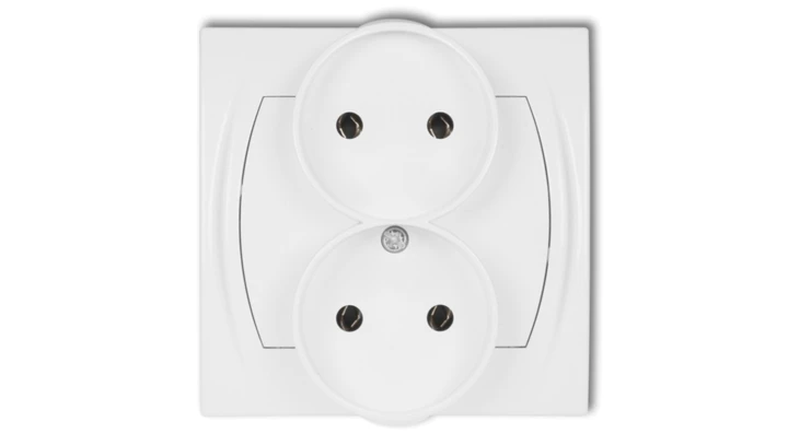 LOGO Gniazdo podwójne 2x(2P) biały LGPR-2
