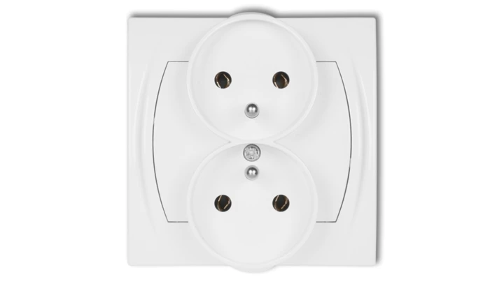 LOGO Gniazdo podwójne z/u biały LGPR-2z