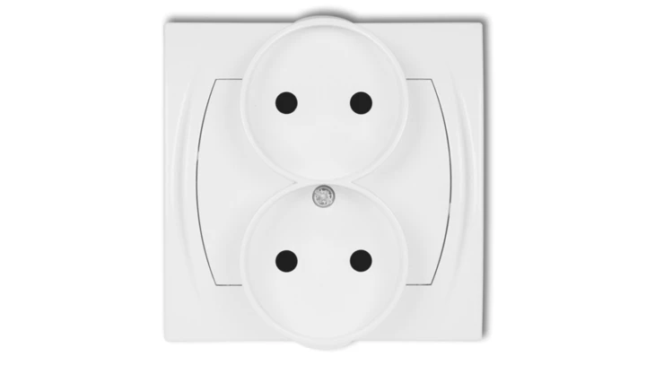 LOGO Gniazdo podwójne 2x(2P) z przesłonami biały LGPR-2p
