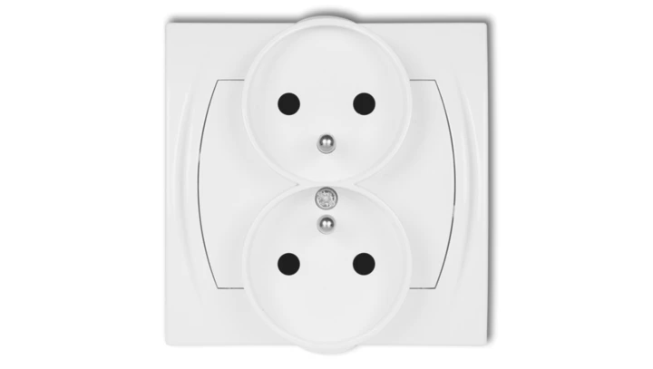 LOGO Gniazdo podwójne z/u z przesłonami biały LGPR-2zp