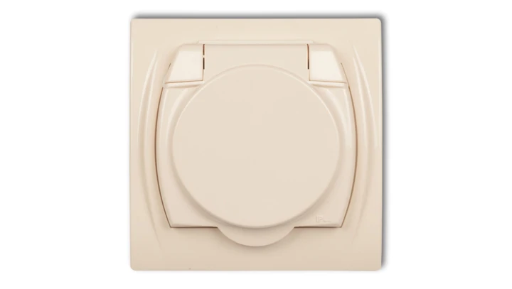 LOGO Gniazdo bryzgoszczelne z/u (klapka beľowa) beżowy 1LGPB-1zp