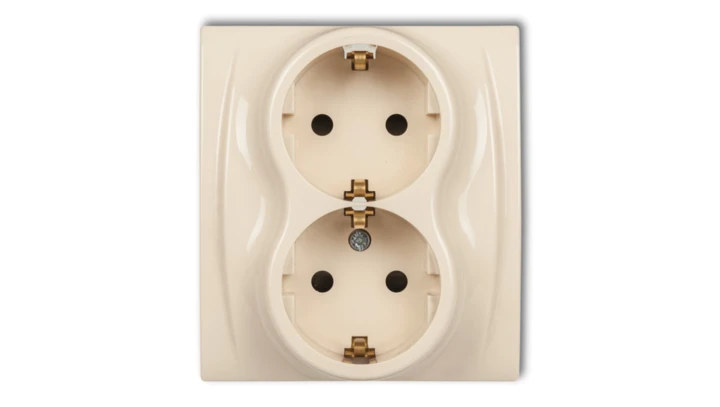 LOGO Gniazdo podwójne z/u SCHUKO beżowy 1LGP-2sp