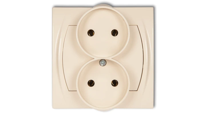 LOGO Gniazdo podwójne 2x(2P) beżowy 1LGPR-2