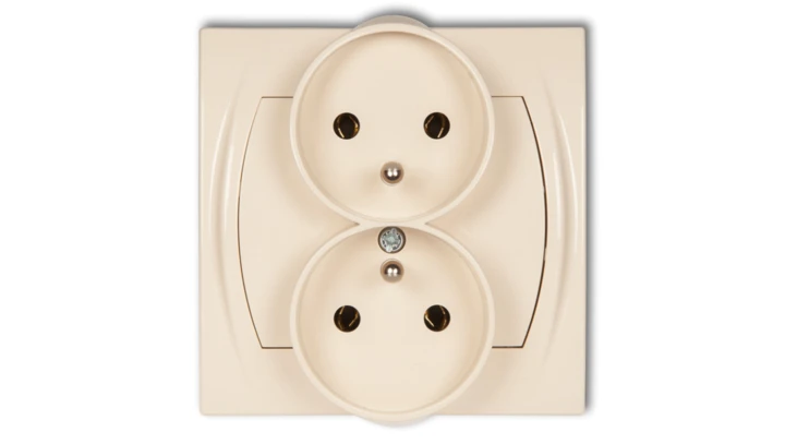 LOGO Gniazdo podwójne z/u beżowy 1LGPR-2z