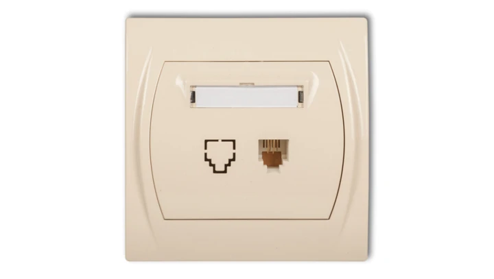 LOGO Gniazdo telefoniczne pojedyncze 1xRJ11, 4-stykowy beżowy 1LGT-1
