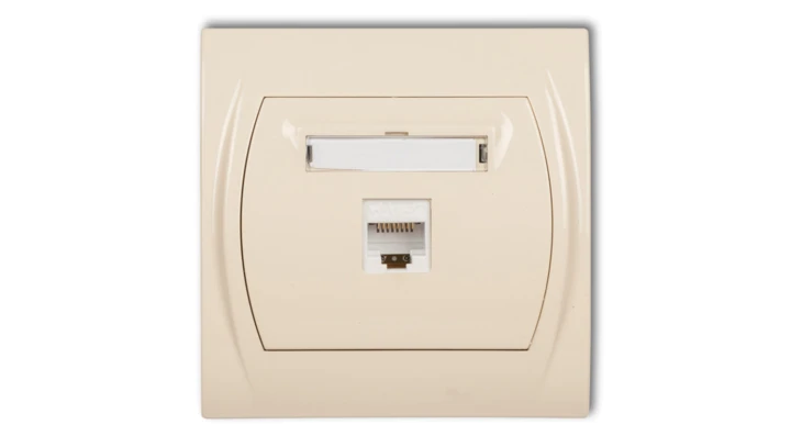 LOGO Gniazdo komputerowe pojedyncze 1xRJ45, kat. 5e, 8-stykowy beżowy 1LGK-1