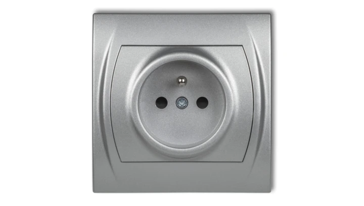 LOGO Gniazdo pojedyncze z/u 2P+Z srebrny metalik 7LGP-1zp