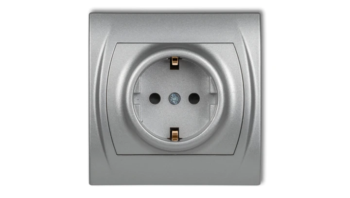 LOGO Gniazdo pojedyncze z/u SCHUKO srebrny metalik 7LGP-1sp