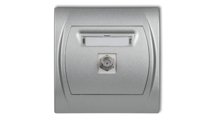 LOGO Gniazdo antenowe pojedyncze typu F (SAT) srebrny metalik 7LGF-1