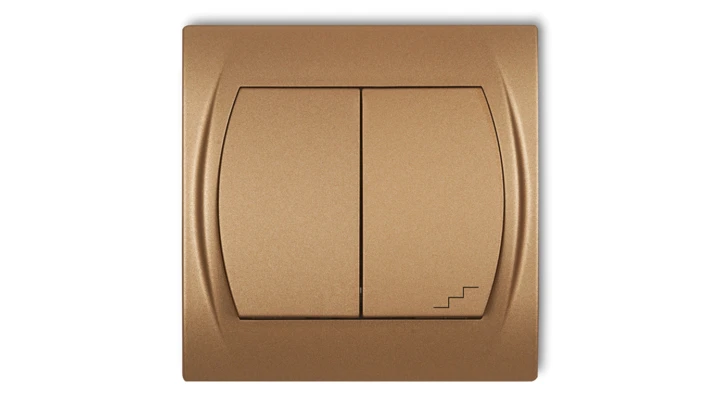 LOGO Łącznik jednobiegunowy ze schodowym złoty metalik 8LWP-10