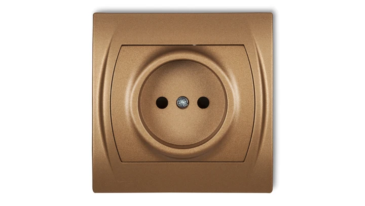 LOGO Gniazdo pojedyncze b/u złoty metalik 8LGP-1p