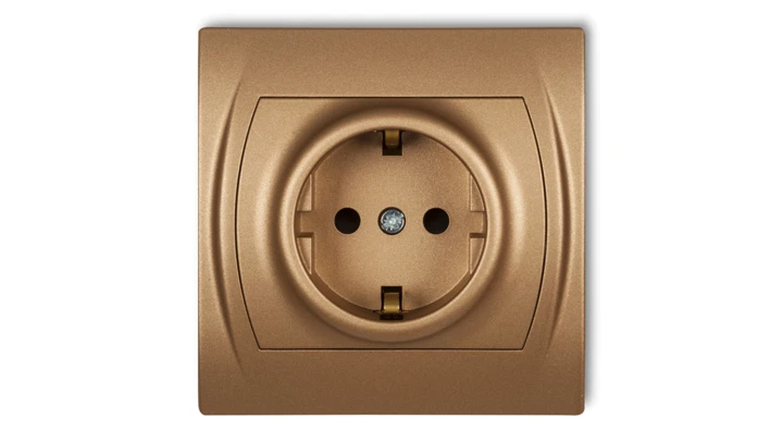 LOGO Gniazdo pojedyncze z/u SCHUKO złoty metalik 8LGP-1sp