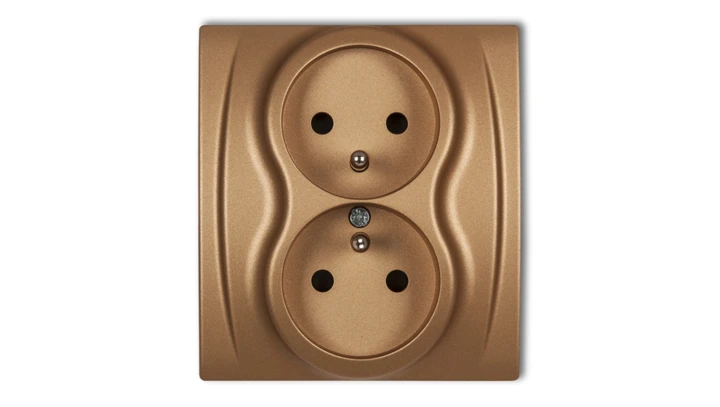 LOGO Gniazdo podwójne z/u złoty metalik 8LGP-2zp