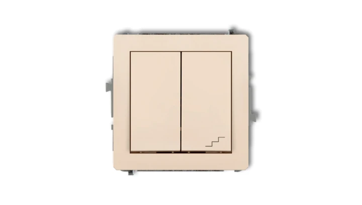 DECO Łącznik jednobiegunowy ze schodowym (osobne zasilanie) beżowy 1DWP-10.2