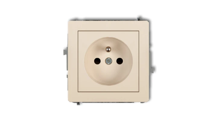 DECO Gniazdo pojedyncze z/u 2P+Z beżowy 1DGP-1zp