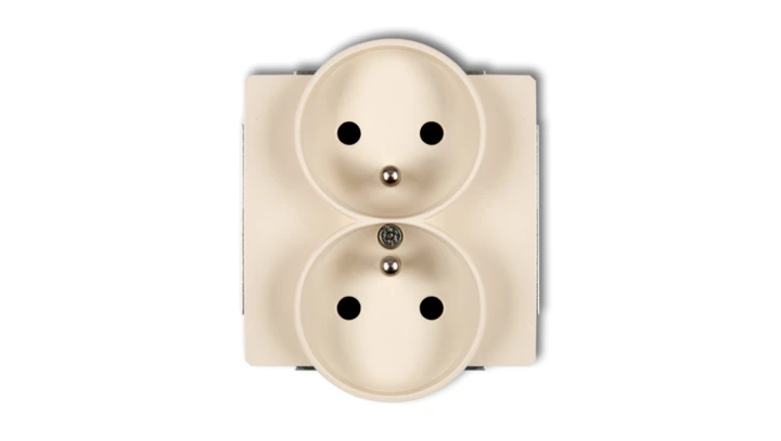 DECO Gniazdo podwójne z/u beżowy 1DGPR-2zp