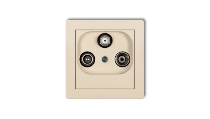 DECO Gniazdo antenowe RTV-SAT przelotowe 10dB beżowy 1DGSP