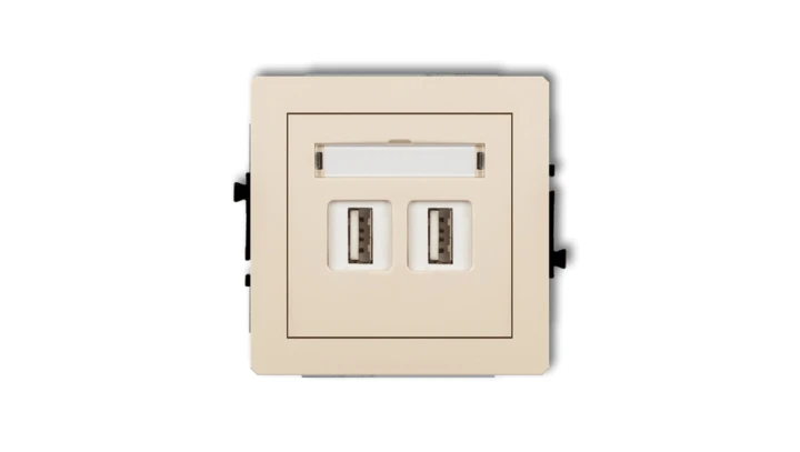 DECO Gniazdo podwójne 2xUSB-AA beżowy 1DGUSB-2